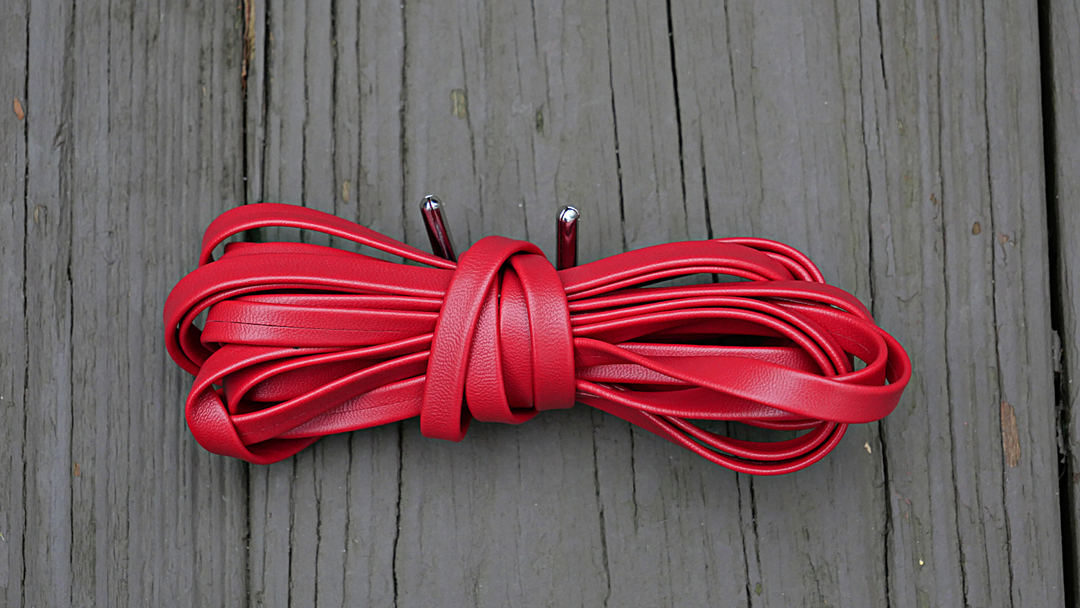 red leather laces silver tip