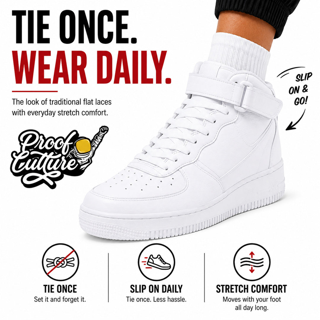Elastic No-Tie Shoelaces — Stretch Flat Laces