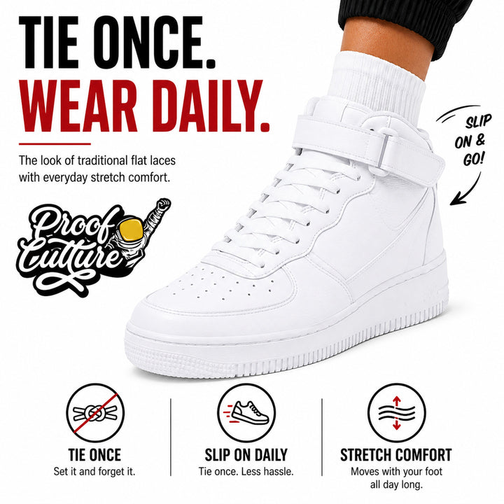 Elastic No-Tie Shoelaces — Stretch Flat Laces