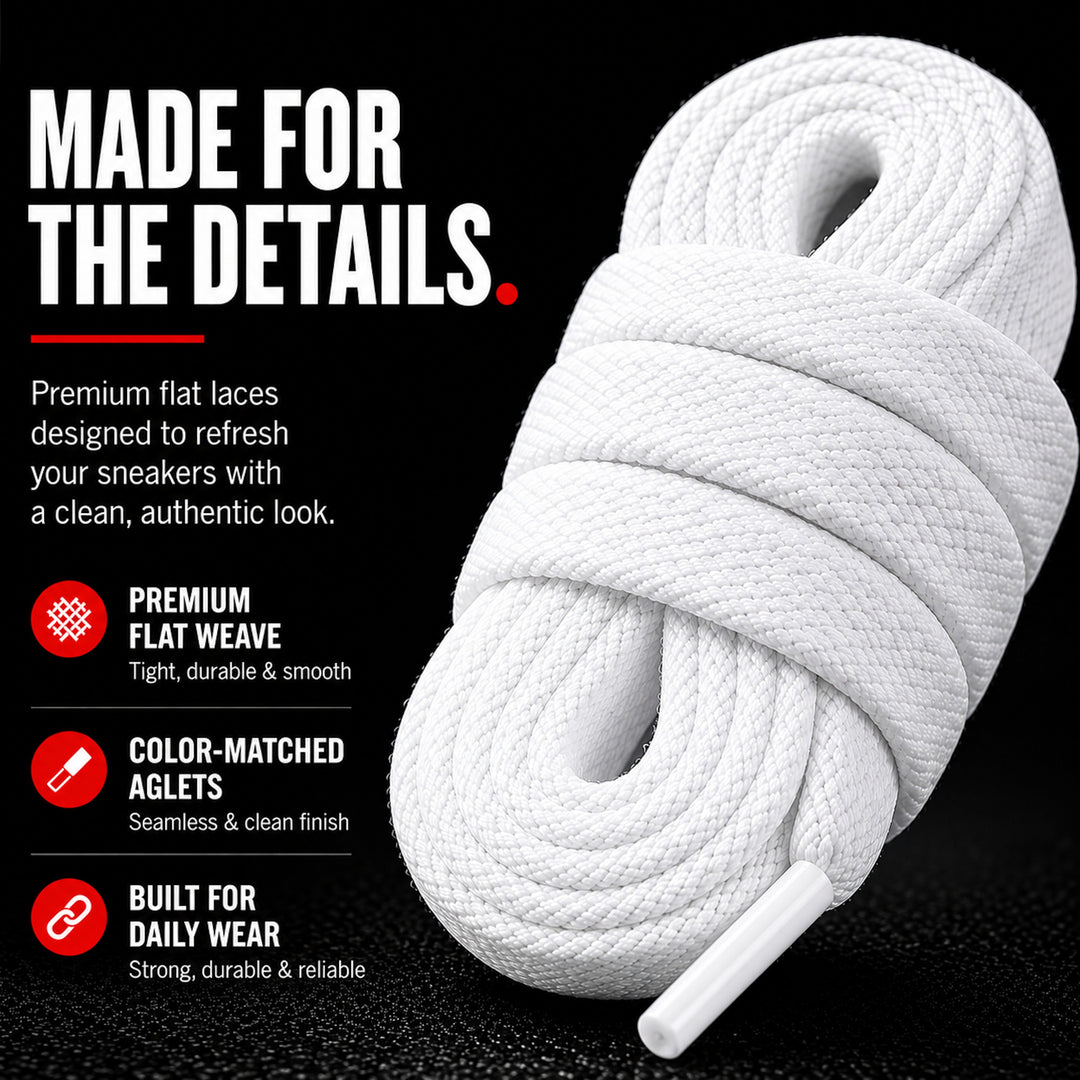 👟 Flat Laces for Jordan 1–8, Air Force 1 & Converse