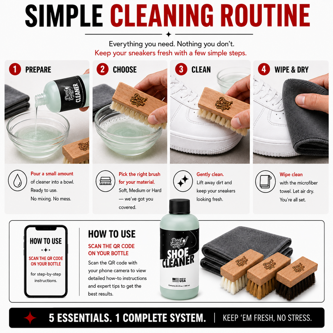 🧼 Ultimate Sneaker Care Kit – All-Material Shoe Cleaner, 3-Brush Set &amp;amp; Ultra-Soft Towel