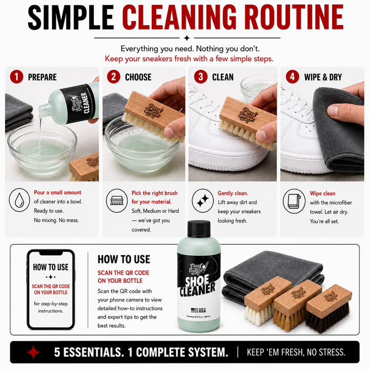 🧼 Ultimate Sneaker Care Kit – All-Material Shoe Cleaner, 3-Brush Set &amp;amp; Ultra-Soft Towel
