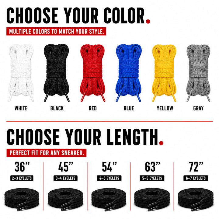 👟 Flat Laces for Jordan 1–8, Air Force 1 & Converse