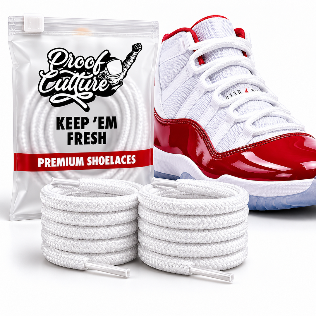 White Jordan 11 Laces