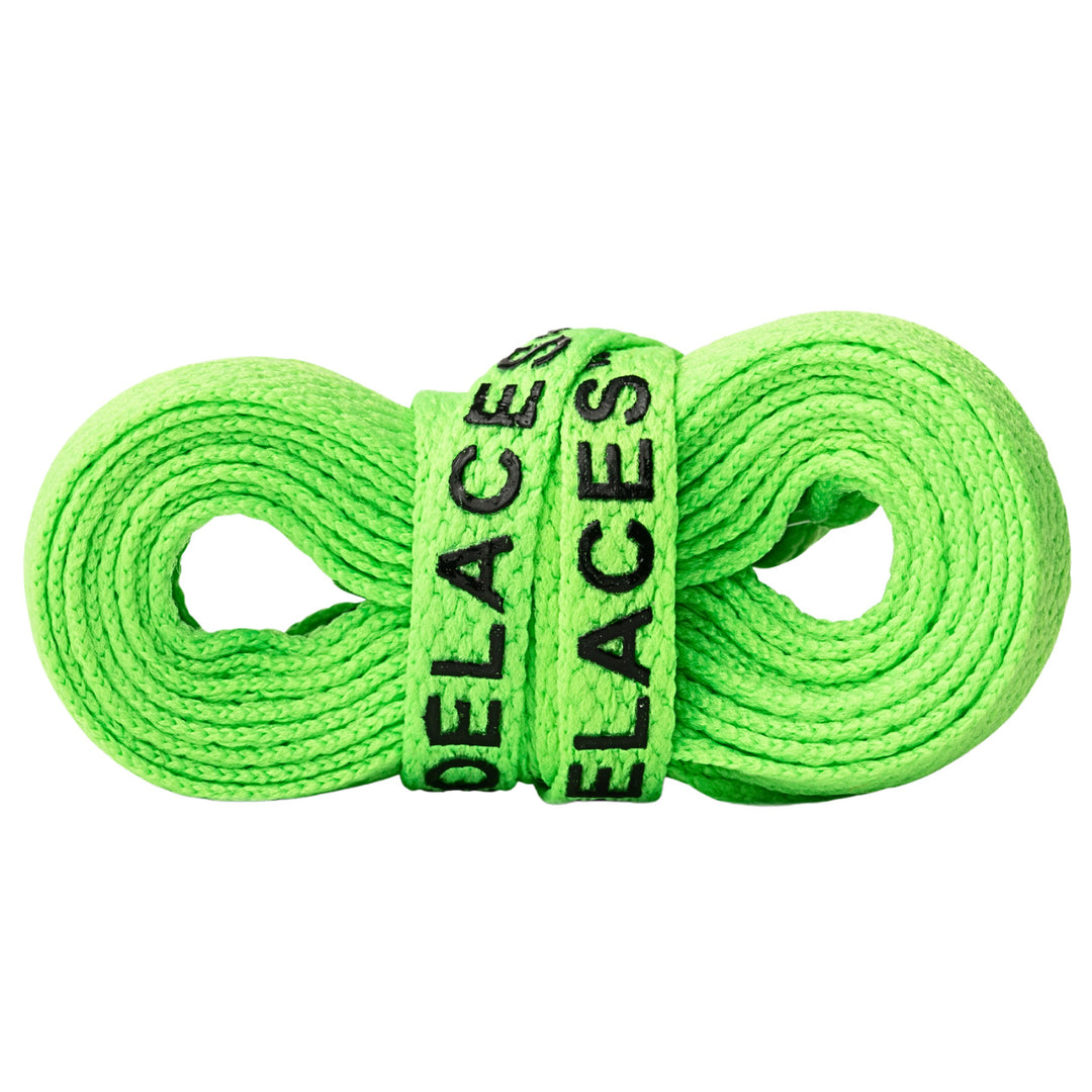 green off-white shoelaces
