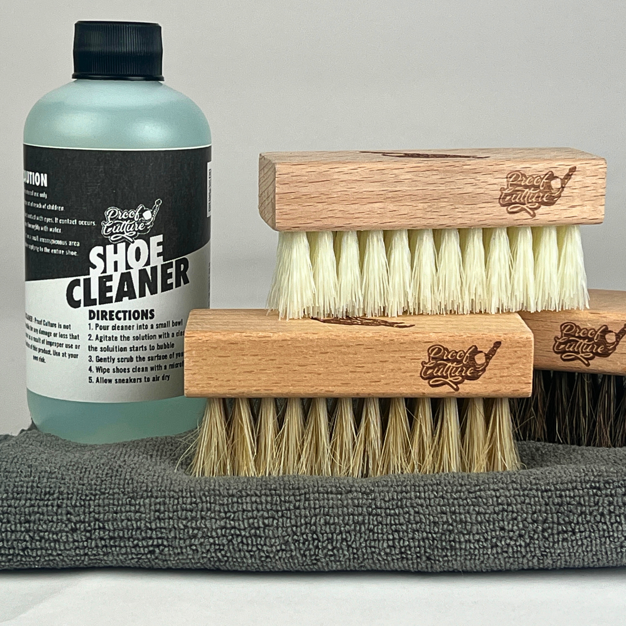 Proof Culture Shoe Care Bundle - 8oz Multi-Purpose Cleaner + Premium Brush Kit